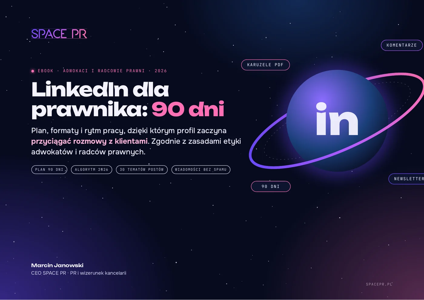 Okładka ebooka „LinkedIn dla prawnika: 90 dni”